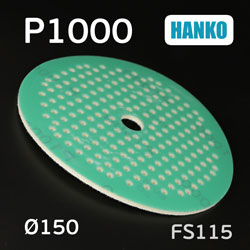 Круг шлиф. на поролоне ф150 Hanko FS115 (Р1000; 181отв; зеленый) Film Sponge MultiAir липучка