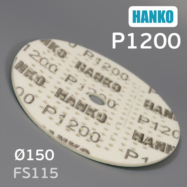 Круг шлиф. на поролоне ф150 Hanko FS115 (Р1200; 181отв; зеленый) Film Sponge MultiAir липучка фото №2