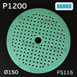 Круг шлиф. на поролоне ф150 Hanko FS115 (Р1200; 181отв; зеленый) Film Sponge MultiAir липучка фото №3