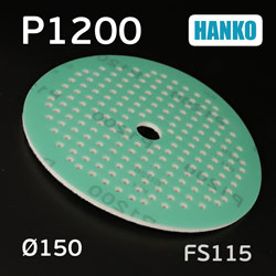 Круг шлиф. на поролоне ф150 Hanko FS115 (Р1200; 181отв; зеленый) Film Sponge MultiAir липучка