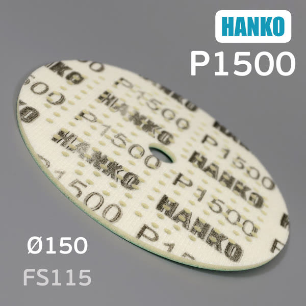 Круг шлиф. на поролоне ф150 Hanko FS115 (Р1500; 181отв; зеленый) Film Sponge MultiAir липучка фото №2