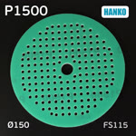 Круг шлиф. на поролоне ф150 Hanko FS115 (Р1500; 181отв; зеленый) Film Sponge MultiAir липучка фото №3