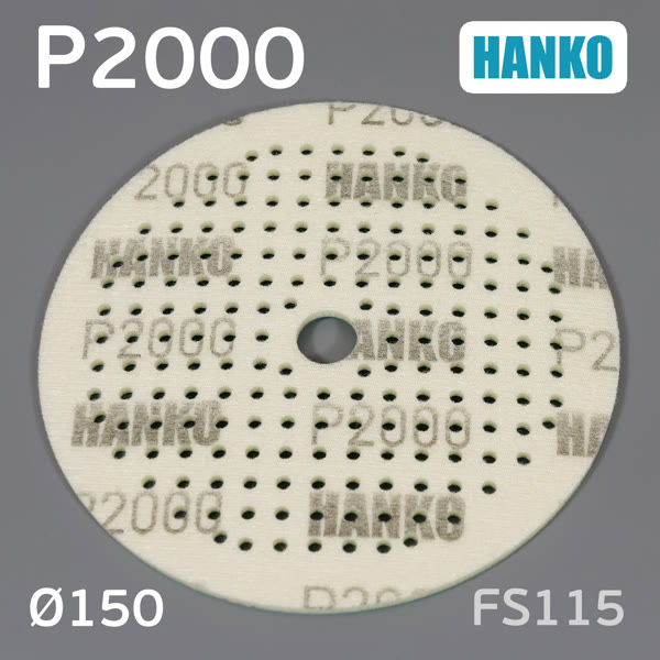 Круг шлиф. на поролоне ф150 Hanko FS115 (Р2000; 181отв; зеленый) Film Sponge MultiAir липучка фото №1