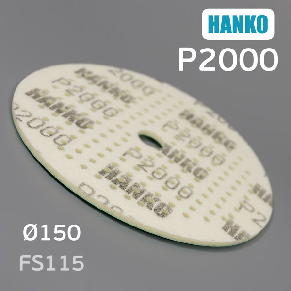 Круг шлиф. на поролоне ф150 Hanko FS115 (Р2000; 181отв; зеленый) Film Sponge MultiAir липучка фото №2