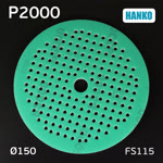 Круг шлиф. на поролоне ф150 Hanko FS115 (Р2000; 181отв; зеленый) Film Sponge MultiAir липучка фото №3