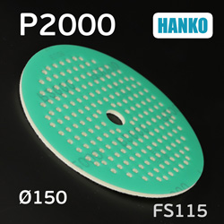 Круг шлиф. на поролоне ф150 Hanko FS115 (Р2000; 181отв; зеленый) Film Sponge MultiAir липучка