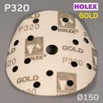 Круг шлифовальный ф150 Holex Gold (P320; 15отв.) липучка на бумажной основе фото №1