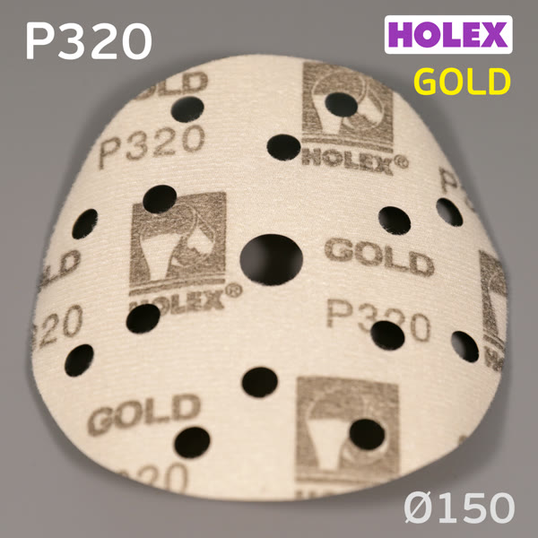 Круг шлифовальный ф150 Holex Gold (P320; 15отв.) липучка на бумажной основе фото №1