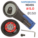 Электро шлифмашинка D150 Nordberg NE455 (5мм) бесщеточная, съемный кабель, тормоз подошвы фото №3