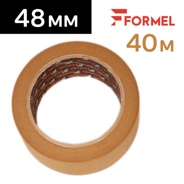 Скотч малярный FORMEL 48мм х 40м термостойкий КОРИЧНЕВЫЙ фото №2