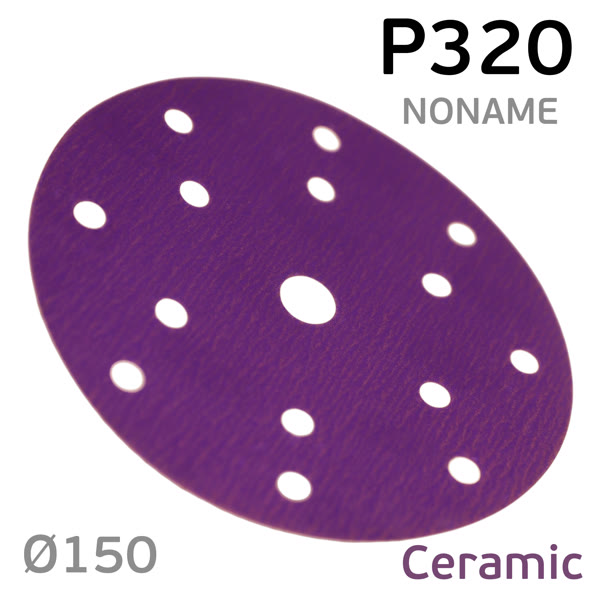 Круг шлифовальный ф150 Noname Р320 на липучке ФИОЛЕТОВЫЙ ceramic фото №1