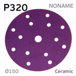 Круг шлифовальный ф150 Noname Р320 на липучке ФИОЛЕТОВЫЙ ceramic фото №3