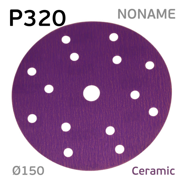 Круг шлифовальный ф150 Noname Р320 на липучке ФИОЛЕТОВЫЙ ceramic фото №3
