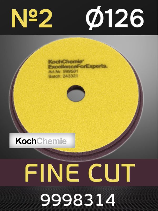 Круг полир. липучка Koch 126/136 желтый Fine Cut Pad (126х23мм) средняя фото №2