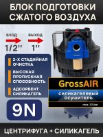 Фильтр-группа #9N GrossAIR = влагоотделитель Nordberg 1/2" + осушитель 1" (магистральный) фото №5