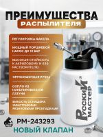 Бутыль-распылитель для промывки краскопультов (1л; NEW) Русский Мастер РМ-243293 мойка пистолетов фото №7