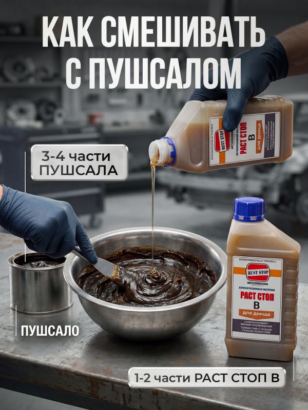Состав RustStop B (2х1л) для днища РАСТОП бежевый (канистра 2шт) фото №5