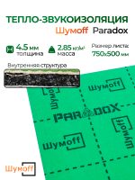 Тепло-звукоизоляция Шумофф Paradox (0.75х0.5м) многослойный вспененный полиэтилен Шумoff