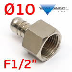 Переходник ёлочка 10мм - резьба 1/2F (внутренняя) фото №1